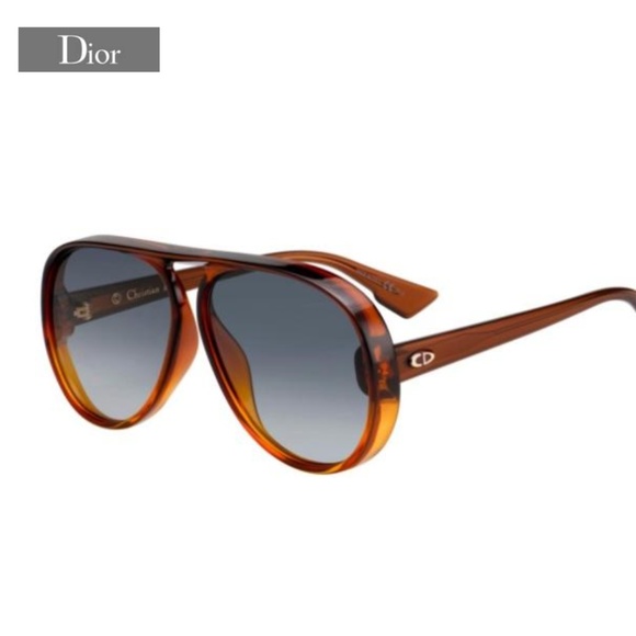 DIOR "LIA" Brown/Orange Aviator Frame w/Grey Lens - Picture 1 of 2